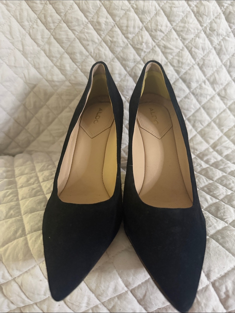 ALDO Black Suede Pointed-Toe Pumps
